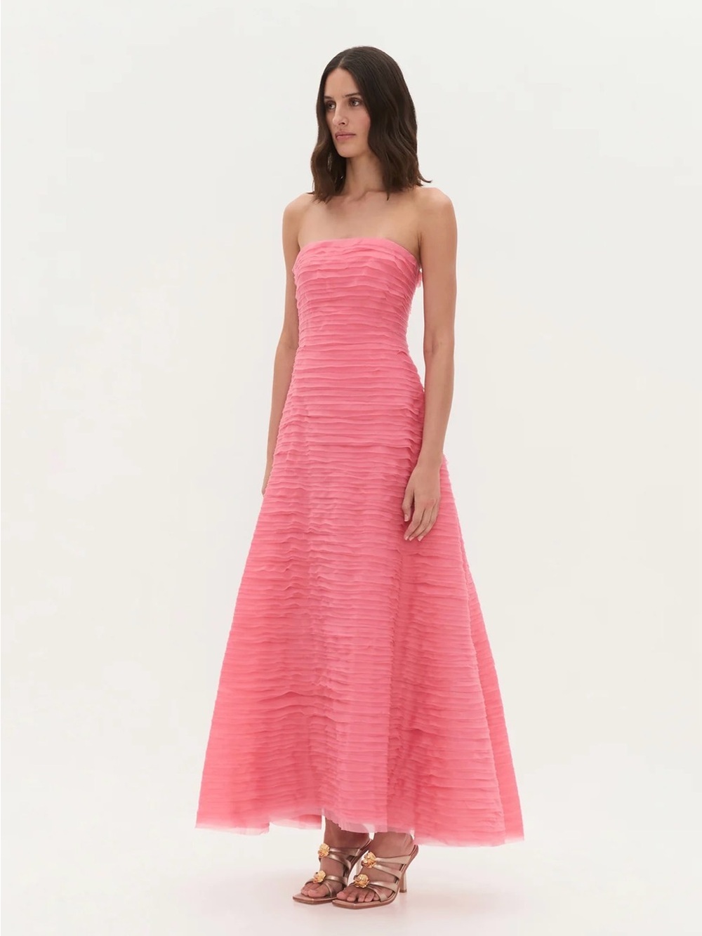 Aje Soundscape Maxi Dress Guava Pink